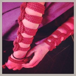  Double arm gauntlet #Double #arm #gauntlet #Rope #Art #Shibari #LastNight #beautiful #MyArtwork via swimmingwiththeseahorses 