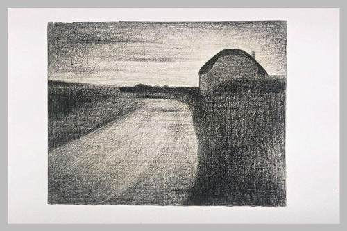 On the road, 1882, Georges SeuratMedium: crayon,paper