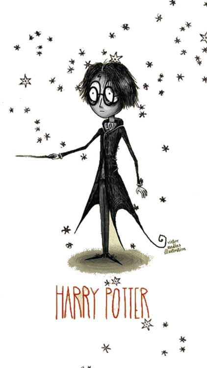 indie-edits: HARRY POTTER - TIM BURTON WAY // Illustrations by Victor Medina