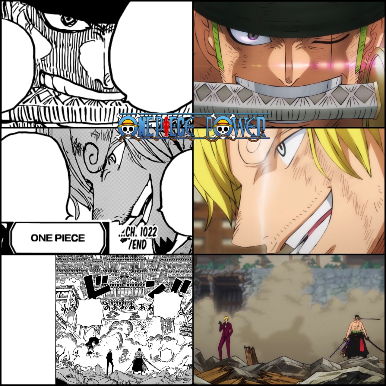 One Piece  Comparação Anime x Mangá do episódio 1033