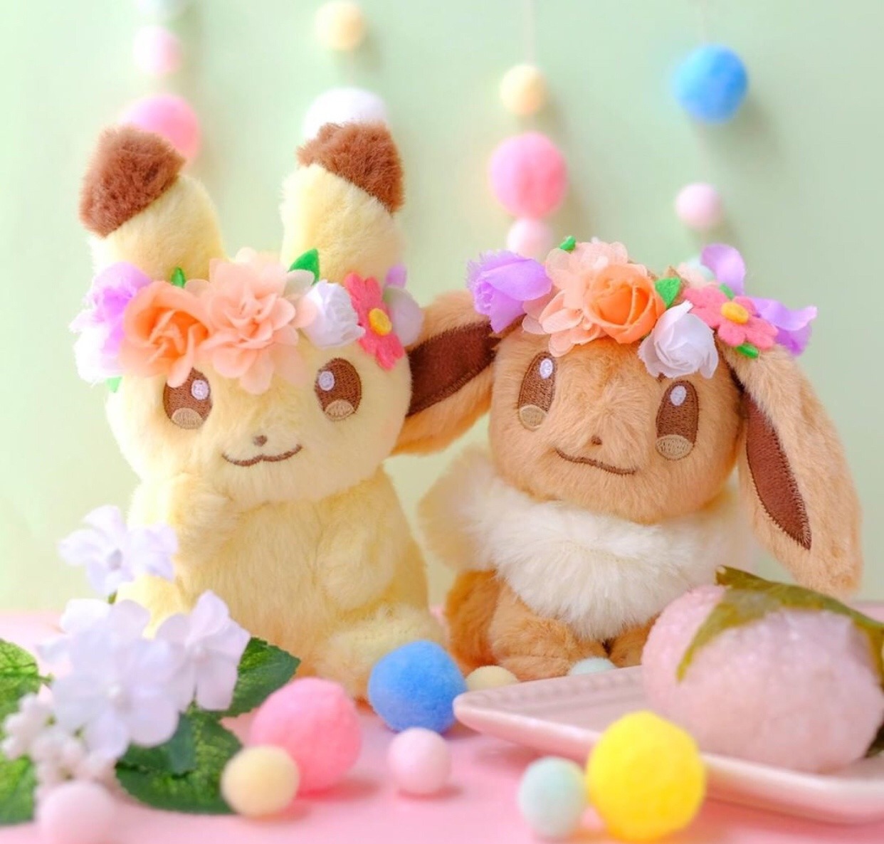 pikachu flower crown plush