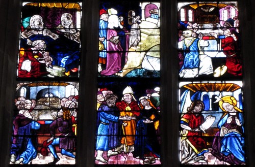 Stained glass windows from Church of Sainte Walburge in Walbourg, Alsace, 1461