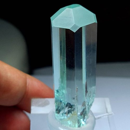 geologyin-blog:  Stunning AQUAMARINE crystal from Shigar valley northern area of Pakistan Credit: Sh