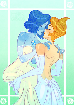 myhaireatskids: 💙💛 Part of an art trade with @polinavya 