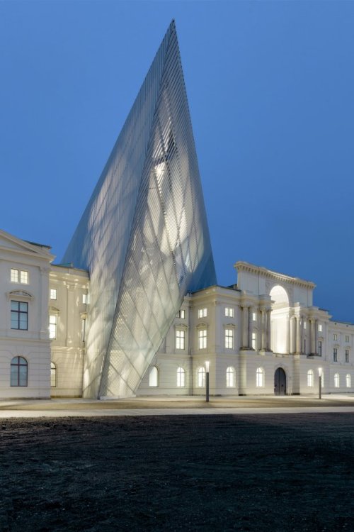 Militärhistorisches Museum der Bundeswehr, Dresden, view of the main entrance, renovation project by