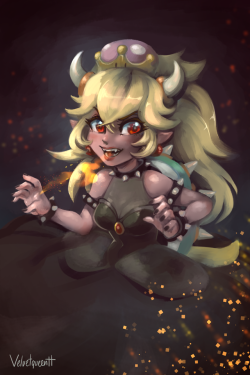 velvetqueenh: SMB - Bowsette digital painting