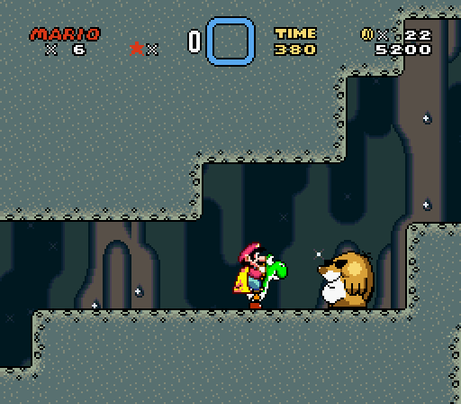agni-kai13:suppermariobroth:In Super Mario World, when Mario is riding Yoshi, almost everything that