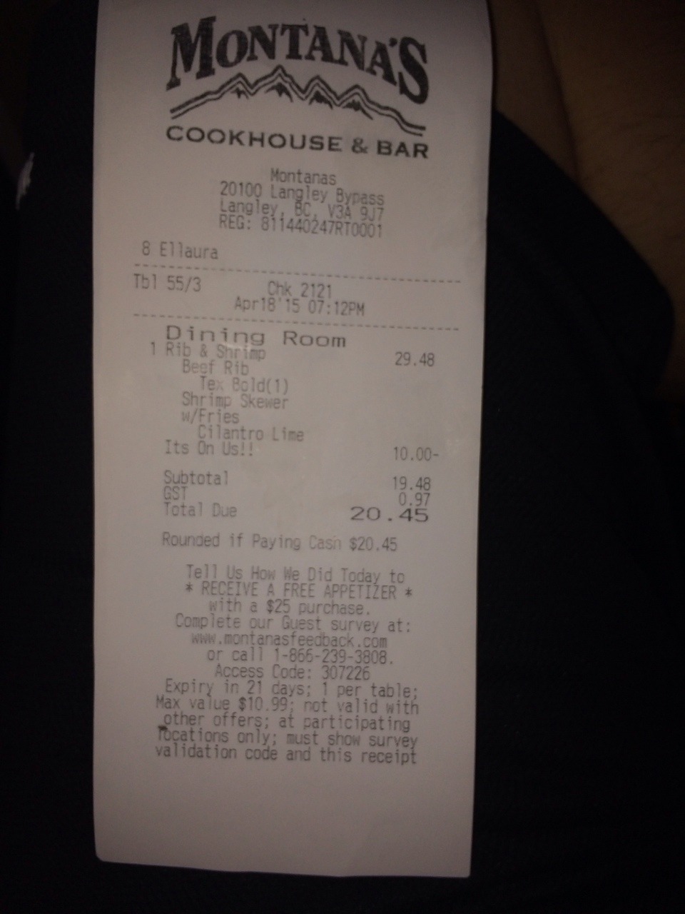 3 hours, and they&rsquo;d only give a $30 discount. Not going to Montana&rsquo;s