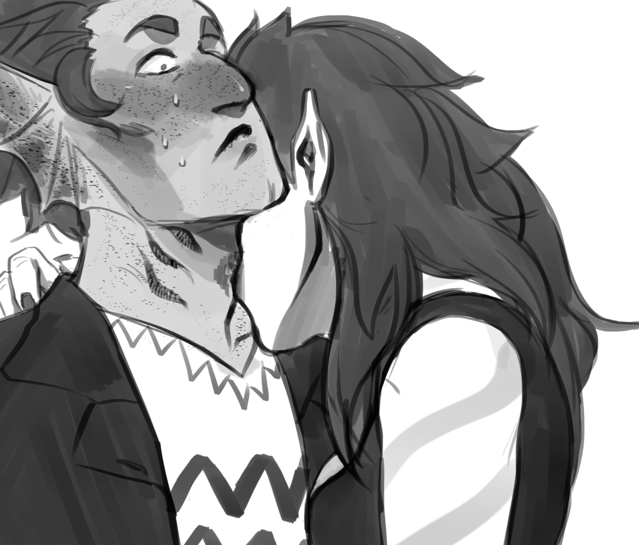 The Platitudinous Place. — sporelett answered: Porrim/Cronus, kiss on the...