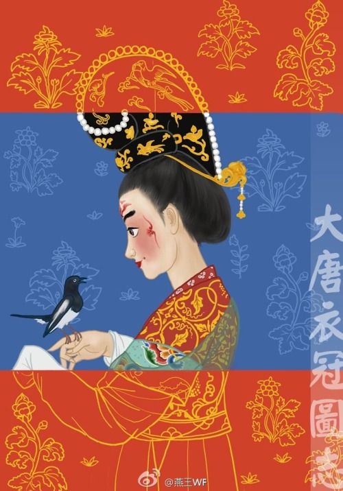 changan-moon: Illustrations of Hanfu in Tang Dynasty by 燕王WF. 燕王WF is popular for his Hanfu illustra