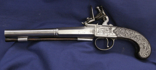 peashooter85:  Ornate Boxlock pistol originating from England, 18th century. 