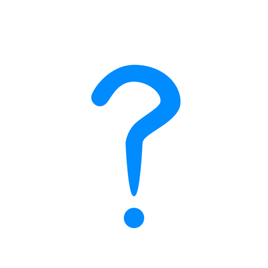 System Inquiry Icon, jumping blue question mark. 