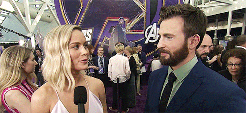 captainsamerica:Chris Evans and Brie Larson at the ‘Avengers: Endgame’ Premiere