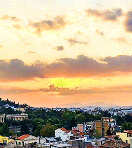 Orange skies over AthensMore Greek Wonders