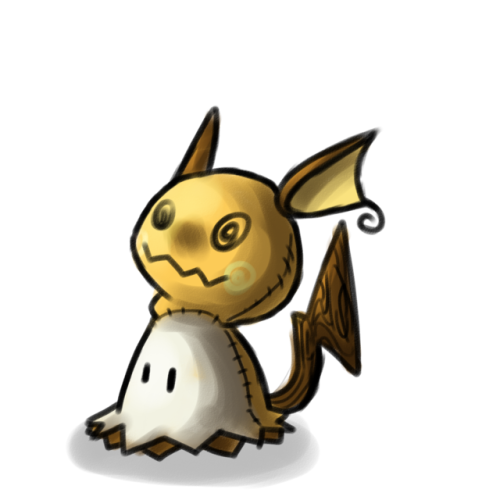 #026 - RaichuThis Mimikyu considers itself a rival to Pikachu and has tried to one-up its adversary 