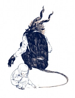 xxholding-on-by-a-threadxx:  • he has horns and scares little children but you never saw him as the big bad thing in the dark. You told him it was okay and he let you believe he didn’t want to hurt you •  ∆ he told you it was okay to be yourself.