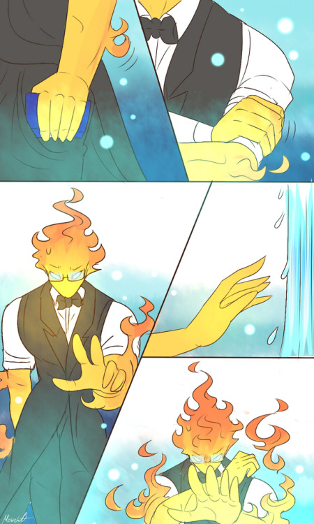 mooncatyao:  [Flowey-3] Grillby & little Sans<First part>(Previous)/(NEXT)[GLS timeline]You can support me on KO-FI ~ ☕  About detail~