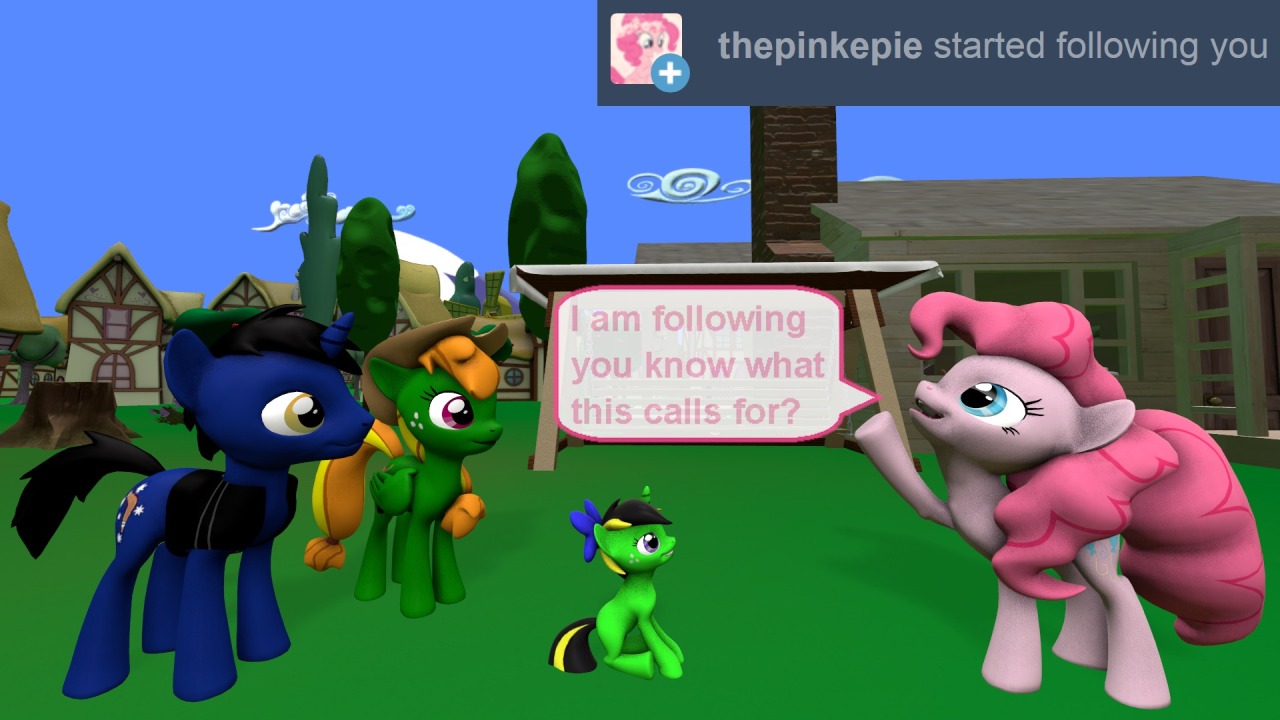 ask-the-out-buck-pony:New Follower @thepinkepie x3!