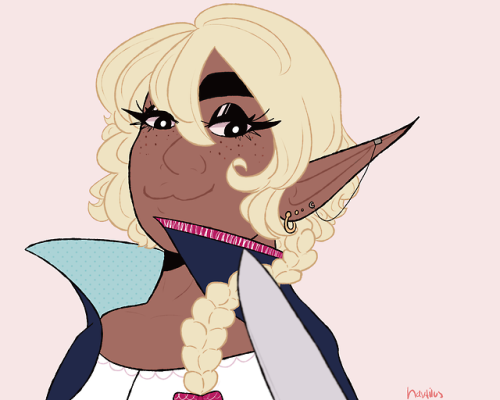 navtilus: i miss u mr adventurezone  [image description: a drawing of Taako from the shoulders 