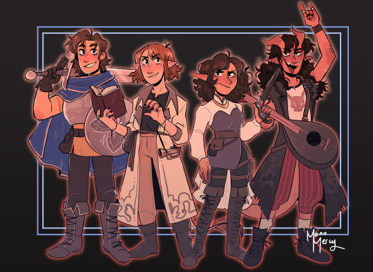 m0nomercy:group photo for the dnd au fruity four o/ 