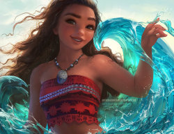 youngjusticer: Motion of the ocean. Moana, by Sakimi Chan. 