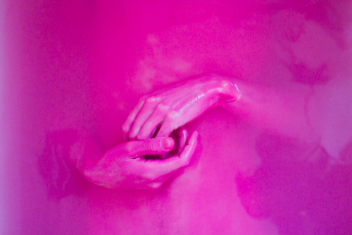 laurencephilomene-photo:Edwin bathing in pepto bismol (pink study #2) - by Laurence Philomene