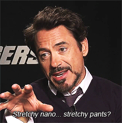 robertjohndowneys-blog:  Interviewer: How does Hulk keep his pants on? 