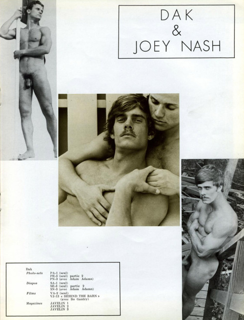 From MALES USA (1979) photo by Jon Target Models are Dak &amp; Joey Nash