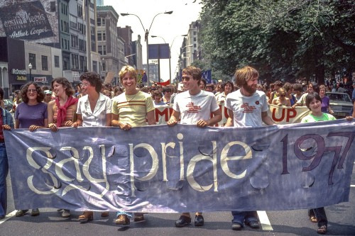 killing-the-prophet:A view of a gay-pride parade taking place on Boston’s Commonwealth Avenue in 197