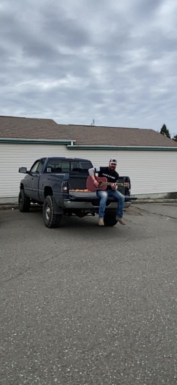 My buddy back home is entertaining from the back of a truck because bars are shut