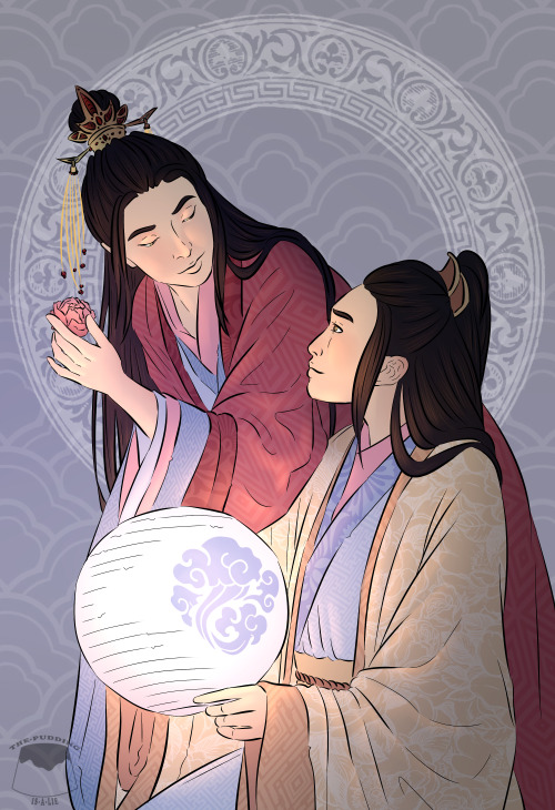 the-pudding-is-a-lie: Managed to finish this picture today: Wen Qing and MianMian being cute togethe