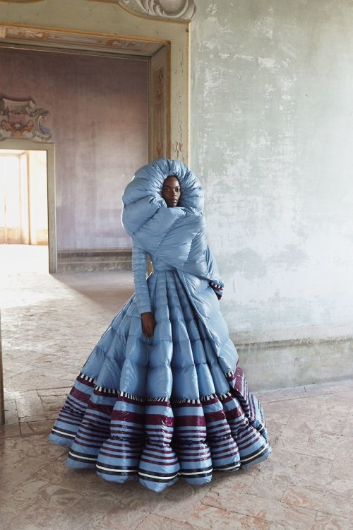 Obsessed with these puffer coat dresses by Pierpaolo Piccioli and Liya Kebede