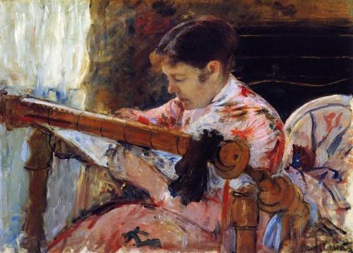 Lydia at a Tapestry Frame, by Mary Cassatt, 1881