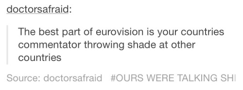 katbelleinthedark: dracosss: serbias: just a few tumblr highlights from Eurovision 2015 @damnpoe