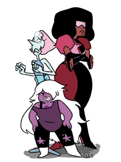 rivalnick:  Today I found out that one of my favorite artist, Amber Roger, was hire to work on Steven Universe! And that got me really inspired to draw! So I drew some Crystal Gems!  Ever since the show came out it has been my dream to work on it and