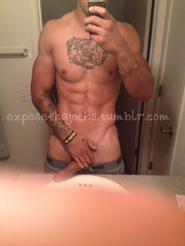 exposethajocks:  Let’s play guess who. Hints D1 College Football Player…duh…