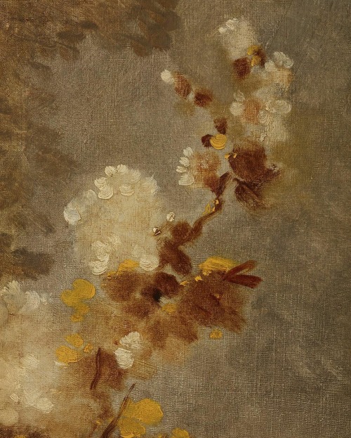 antoniettabrandeisova:The Progress of Love: Hollyhocks (detail), ca. 1790–91. Jean-Honoré Fragonard
