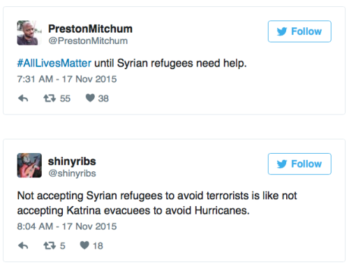 micdotcom:“#AllLivesMatter until Syrian refugees need help.” Meanwhile, today Scotland is showing th