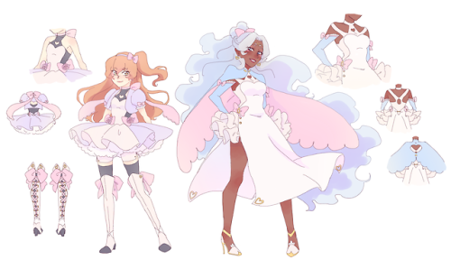 besh-drawing-stuff: magical girls !!!!!they look like a pretty cure team ! I was a bit lost bet