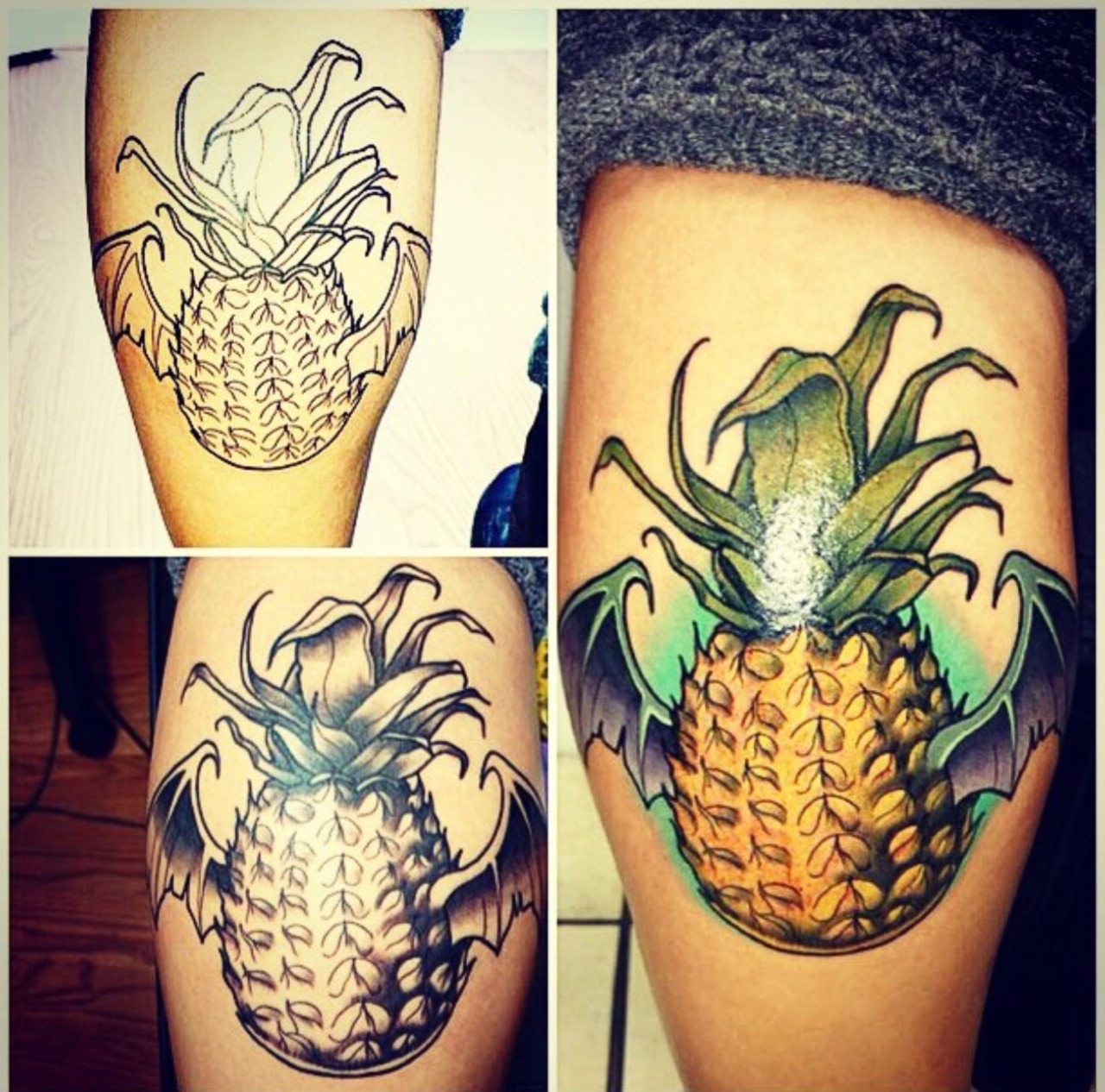 fuckyeahtattoos: My Pineapple Fruit Bat The... - Tattoos For Men | Tattoos  For Women
