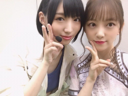 punkish48:Nogizaka46&rsquo;s Hori Miona and Takayama Kazumi with NMB48&rsquo;s