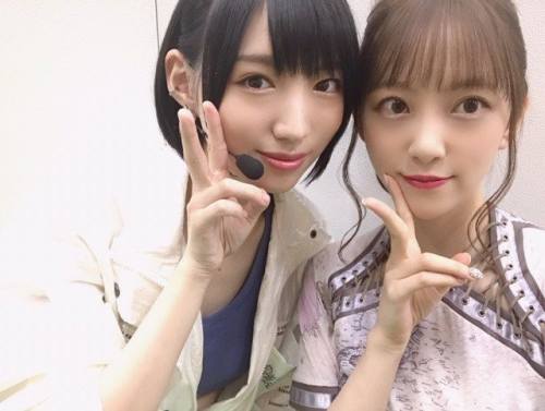 punkish48:Nogizaka46&rsquo;s Hori Miona and Takayama Kazumi with NMB48&rsquo;s