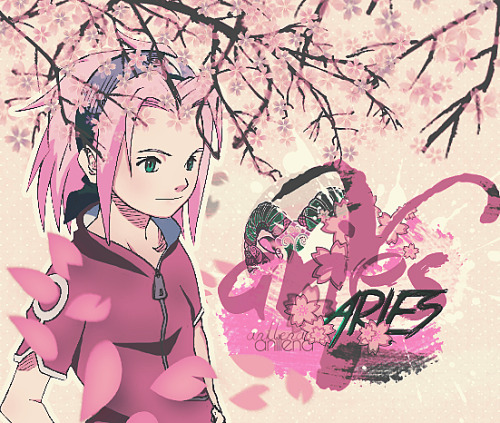 anillena: SAKURA HARUNO WEEK 2k18; Day 4: Zodiac: Aries.  Aries is one of the most active zodiac sig