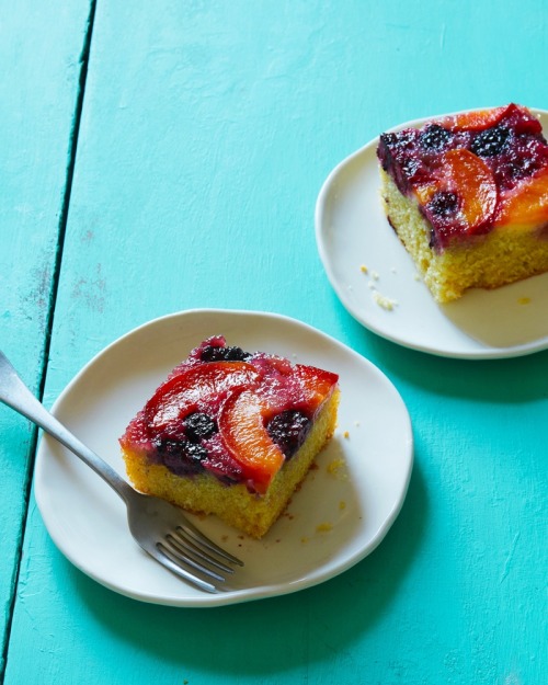 Blackberry and Nectarine Upside-Down Sheet Cake