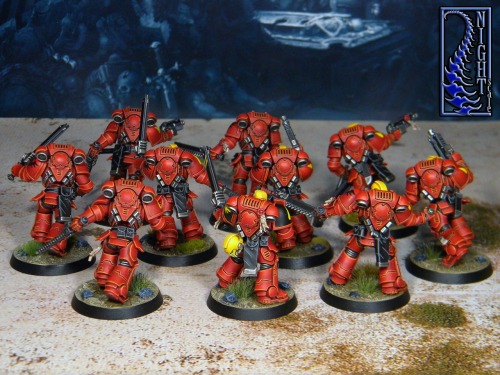  The Blood Angels Assault Intercessor squad. 