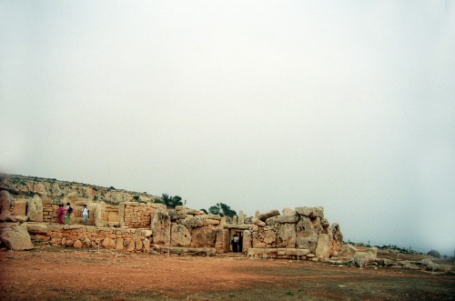 Ħaġar Qim, a megalithic temple complex located on the Mediterranean island of Malta. 