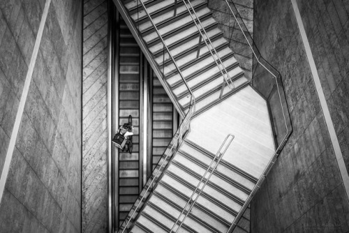 laura-hacking:The Cyclist.On a recent trip to Liverpool I was leaning on the balcony and spotted thi