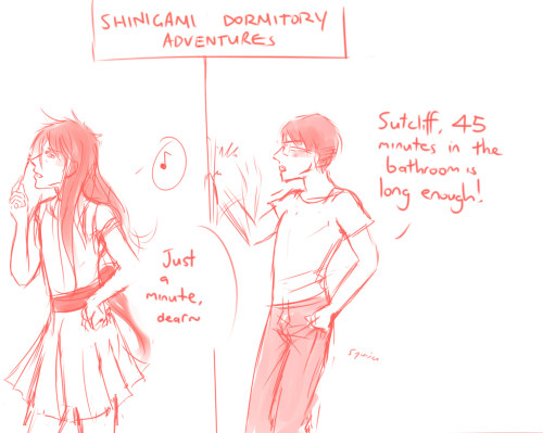 riven-reaper:for the anon who asked for communal bathroom shinigamis in which grell hogs the bathroo