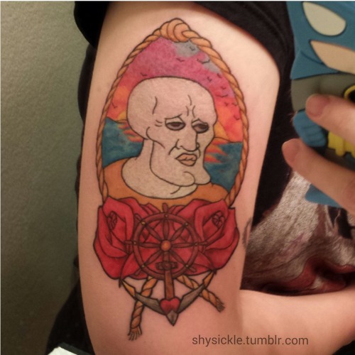 HANDSOME SQUIDWARD  from my flash for itsayoochris thanks so much  SWIPE FOR REVEAL VIDEO           ignoranttattoos ig   Instagram