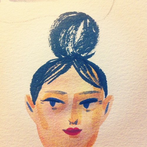 XXX pingszoo:  Mixing watercolor and brush pen photo